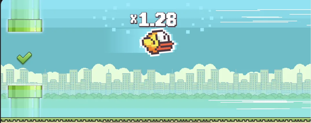 Tappy Bird 100HP conservative strategy - safely passing obstacle